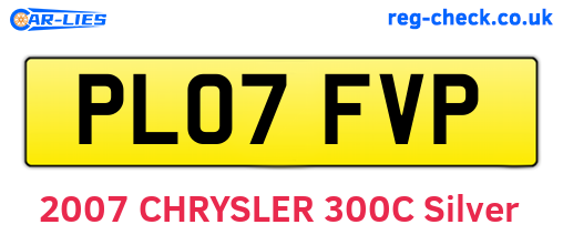PL07FVP are the vehicle registration plates.