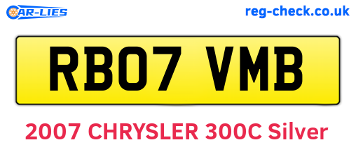 RB07VMB are the vehicle registration plates.