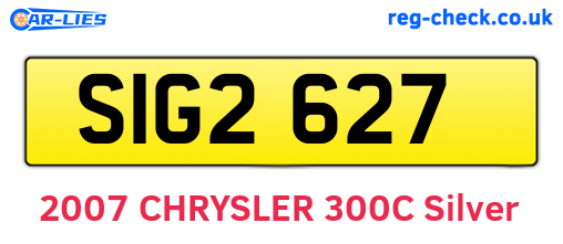 SIG2627 are the vehicle registration plates.
