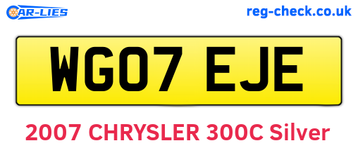 WG07EJE are the vehicle registration plates.