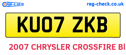 KU07ZKB are the vehicle registration plates.
