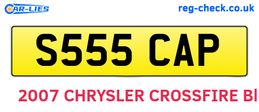 S555CAP are the vehicle registration plates.