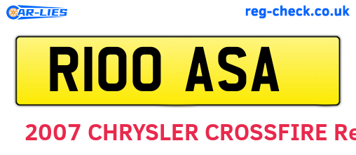 R100ASA are the vehicle registration plates.