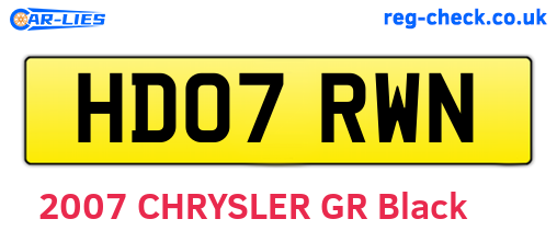 HD07RWN are the vehicle registration plates.