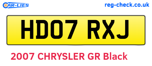 HD07RXJ are the vehicle registration plates.