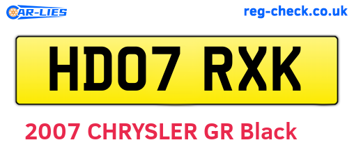 HD07RXK are the vehicle registration plates.