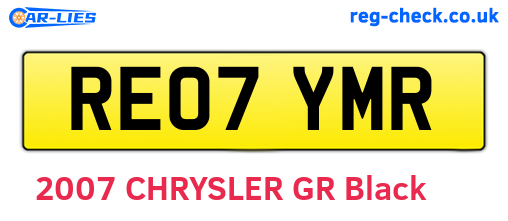 RE07YMR are the vehicle registration plates.