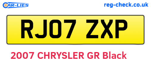 RJ07ZXP are the vehicle registration plates.
