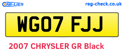 WG07FJJ are the vehicle registration plates.