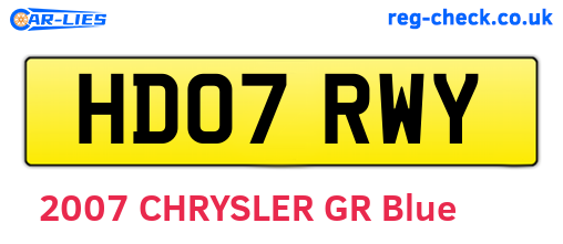 HD07RWY are the vehicle registration plates.