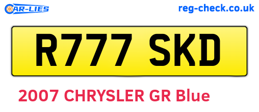 R777SKD are the vehicle registration plates.