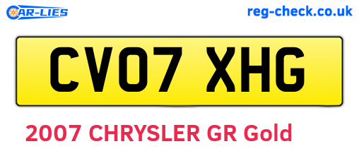 CV07XHG are the vehicle registration plates.