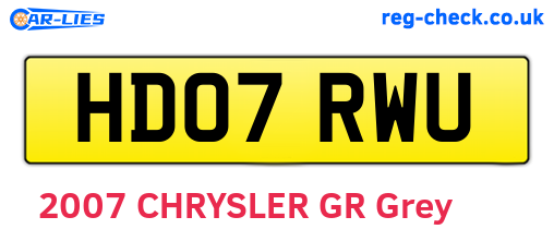 HD07RWU are the vehicle registration plates.