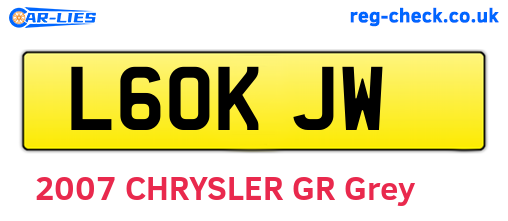 L60KJW are the vehicle registration plates.