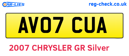 AV07CUA are the vehicle registration plates.