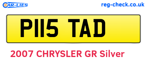P115TAD are the vehicle registration plates.