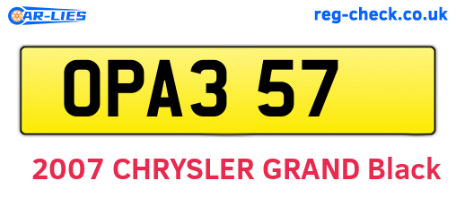 OPA357 are the vehicle registration plates.