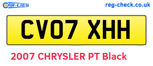 CV07XHH are the vehicle registration plates.