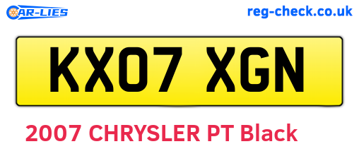 KX07XGN are the vehicle registration plates.