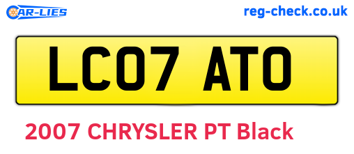 LC07ATO are the vehicle registration plates.