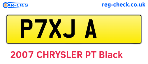 P7XJA are the vehicle registration plates.
