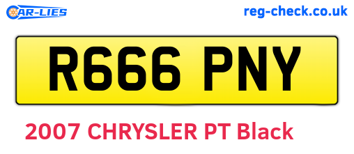 R666PNY are the vehicle registration plates.