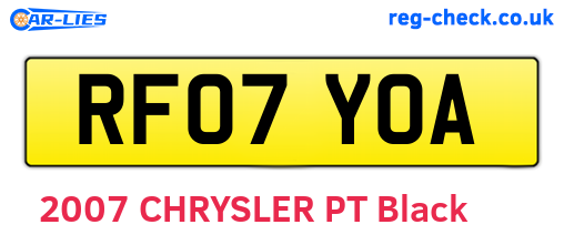 RF07YOA are the vehicle registration plates.
