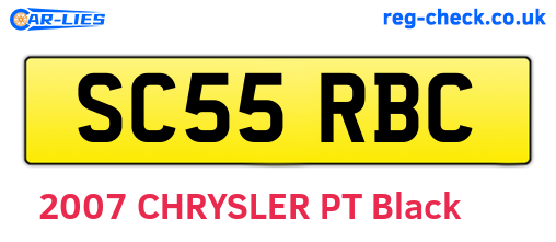 SC55RBC are the vehicle registration plates.