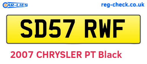 SD57RWF are the vehicle registration plates.