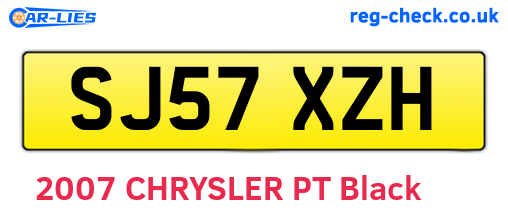 SJ57XZH are the vehicle registration plates.