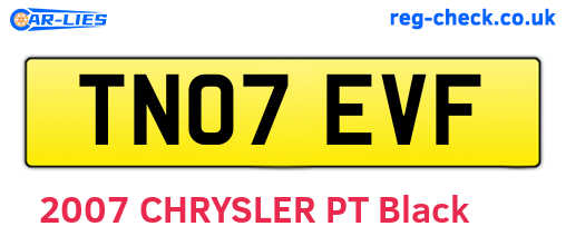 TN07EVF are the vehicle registration plates.