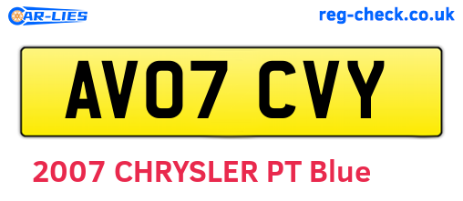 AV07CVY are the vehicle registration plates.