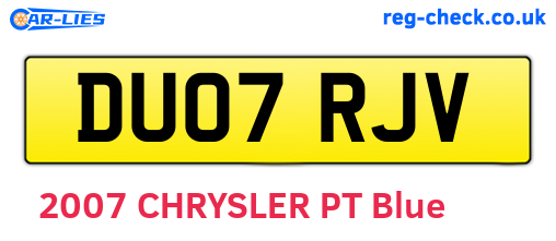 DU07RJV are the vehicle registration plates.