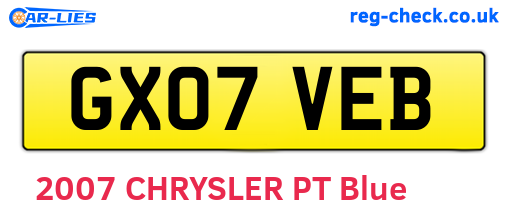 GX07VEB are the vehicle registration plates.