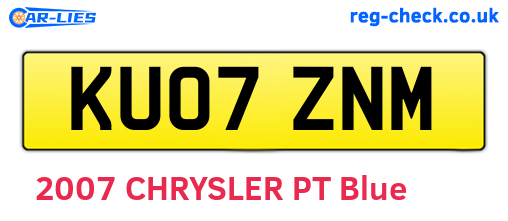 KU07ZNM are the vehicle registration plates.