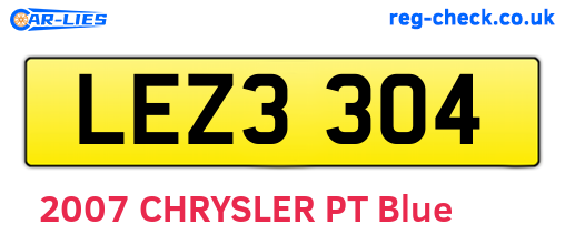 LEZ3304 are the vehicle registration plates.