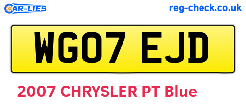 WG07EJD are the vehicle registration plates.