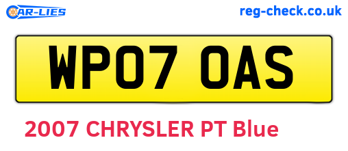 WP07OAS are the vehicle registration plates.
