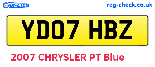 YD07HBZ are the vehicle registration plates.