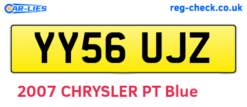 YY56UJZ are the vehicle registration plates.