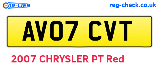 AV07CVT are the vehicle registration plates.