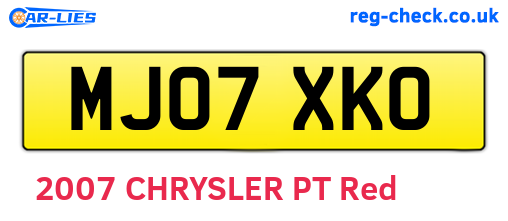 MJ07XKO are the vehicle registration plates.