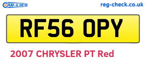 RF56OPY are the vehicle registration plates.