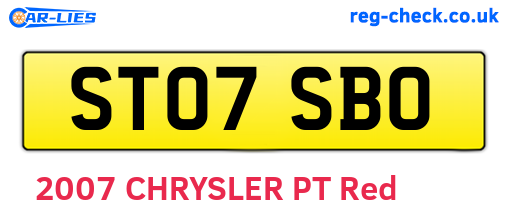 ST07SBO are the vehicle registration plates.