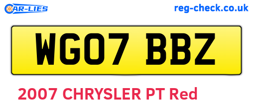 WG07BBZ are the vehicle registration plates.