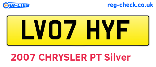 LV07HYF are the vehicle registration plates.