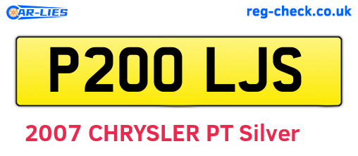 P200LJS are the vehicle registration plates.
