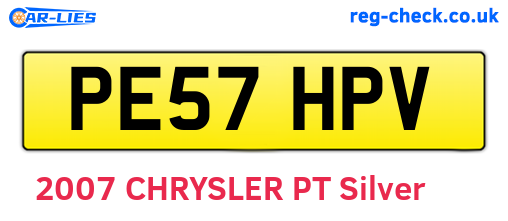 PE57HPV are the vehicle registration plates.
