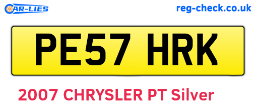 PE57HRK are the vehicle registration plates.