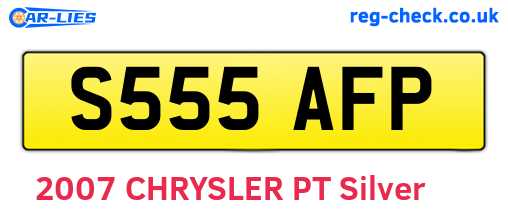 S555AFP are the vehicle registration plates.